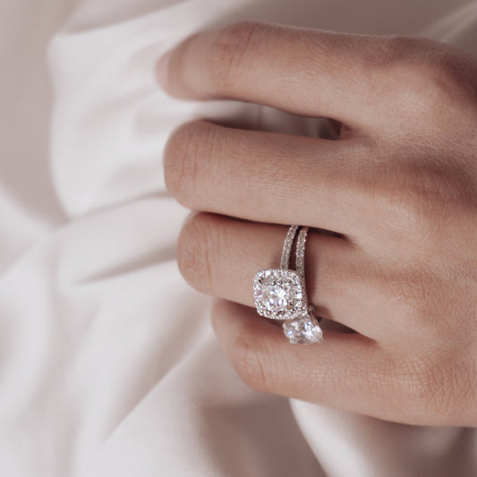 Round Halo & Pave Lab Grown Diamond Engagement Ring