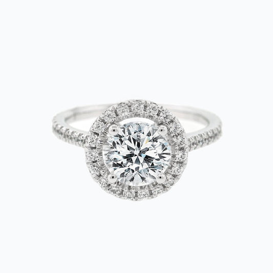 Round Halo & Pave Lab Grown Diamond Engagement Ring