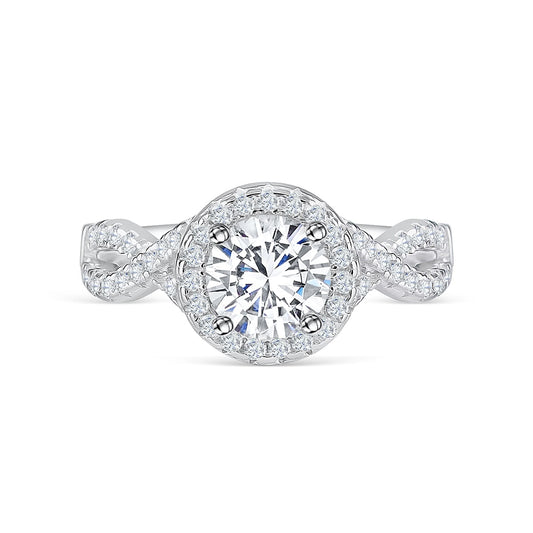 1.50 CT Oval Cut Halo Twisted Pave Moissanite Engagement Ring 10