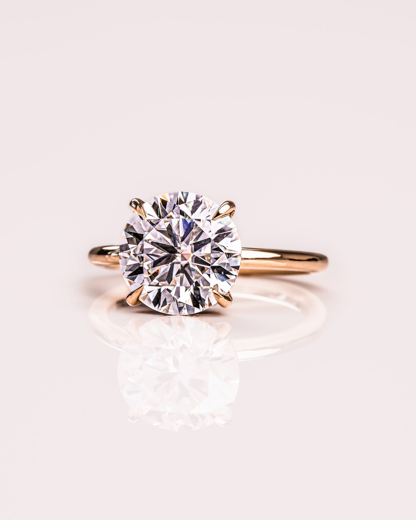 3.08 CT Round Cut Solitaire Hidden Halo Setting Lab Grown Diamond Engagement Ring