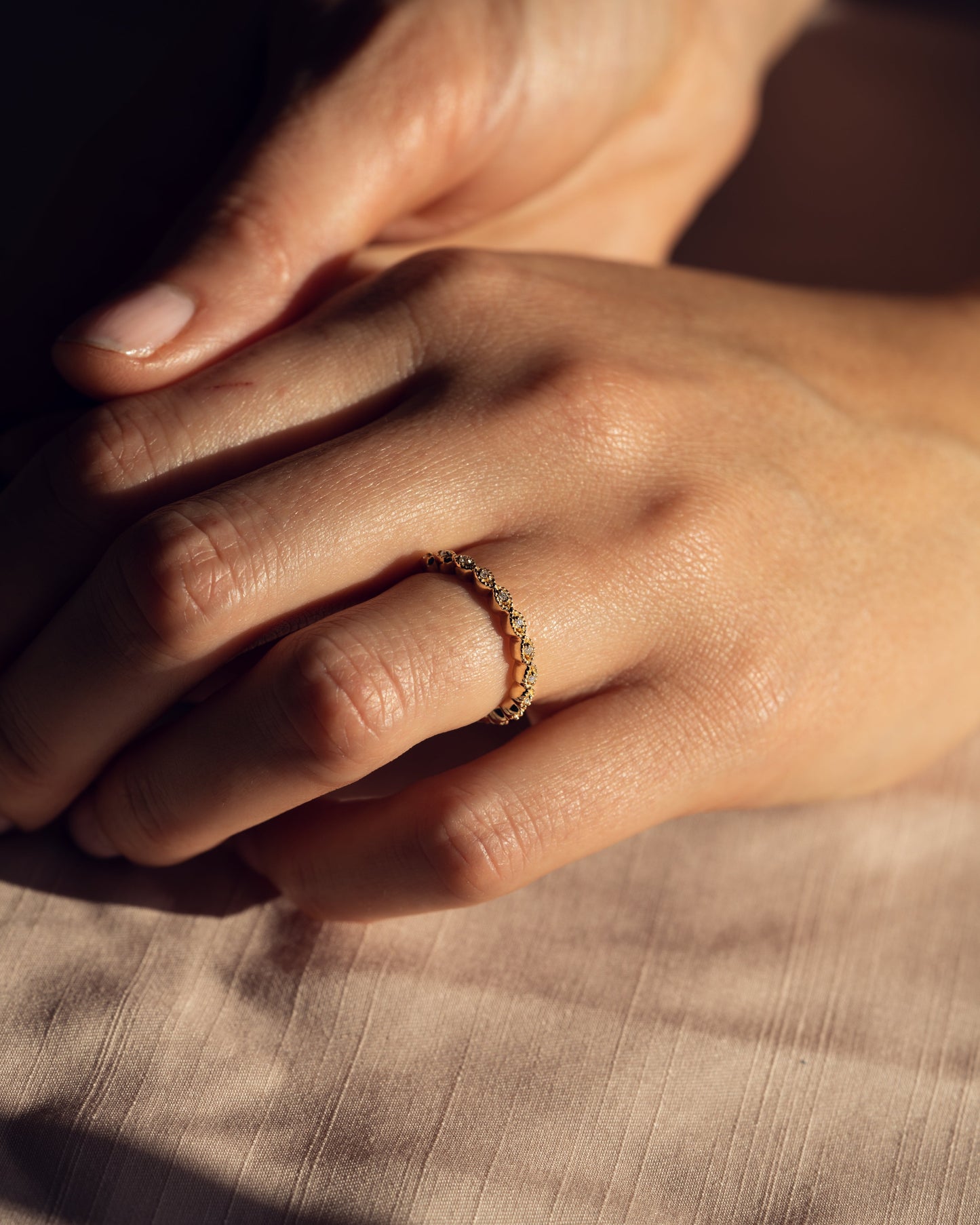 0.16 CT Round Half Eternity Lab Grown Diamond Wedding Band