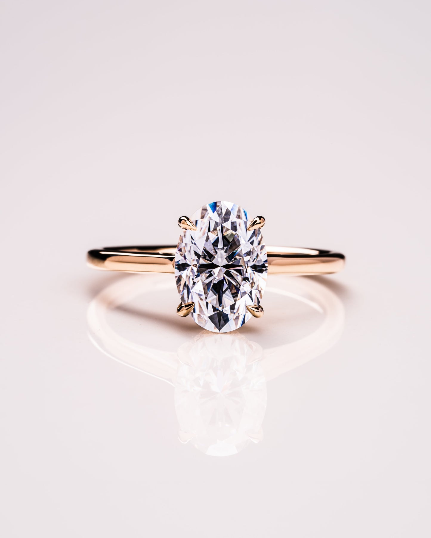 2.72 CT Oval Cut Hidden Halo Setting Lab Grown Diamond Engagement Ring