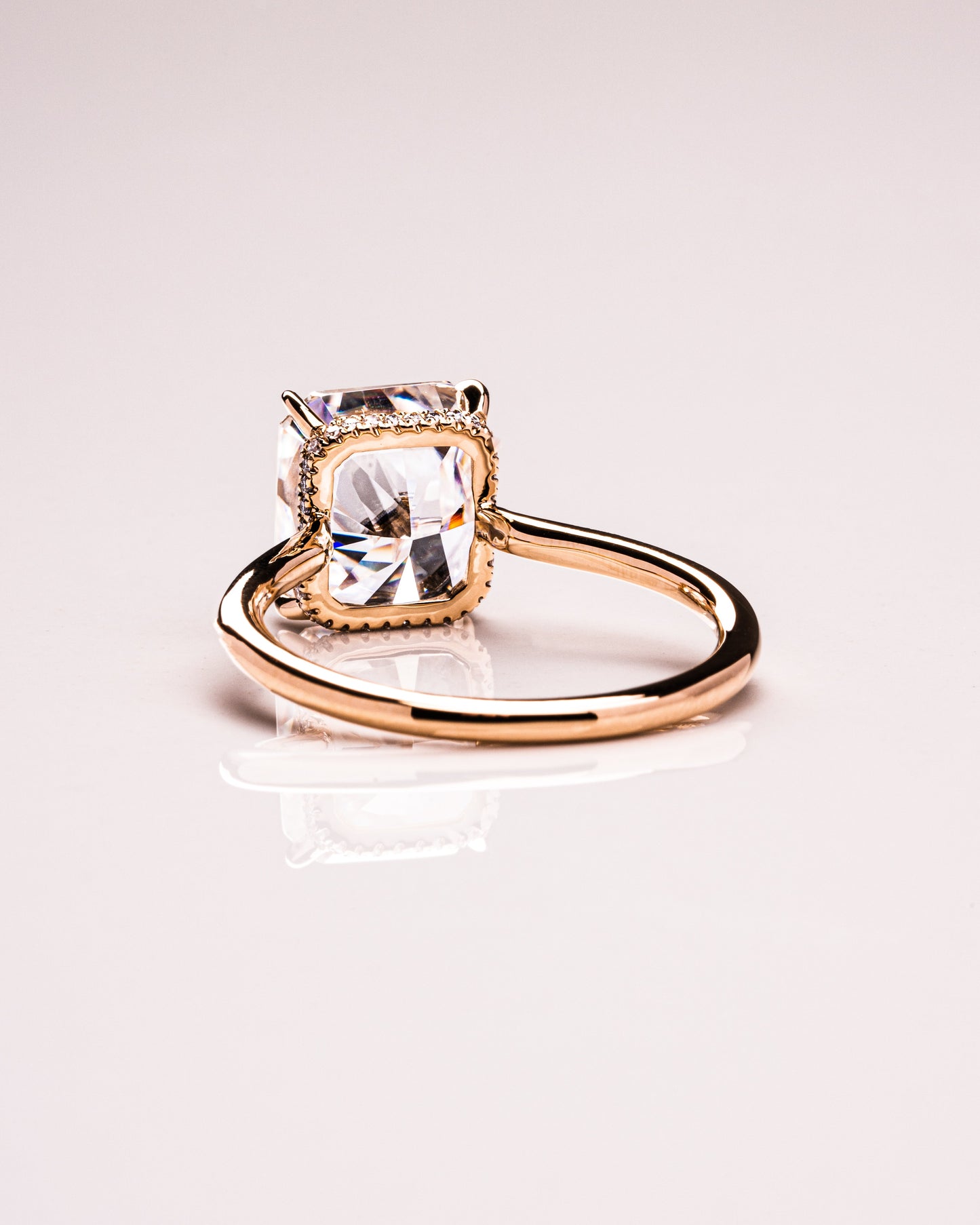 3.51 CT Radiant Cut Solitaire Hidden Halo Setting Lab Grown Diamond Engagement Ring