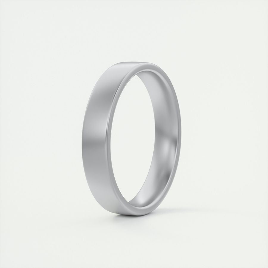 Satin-Finish Classic White Gold Men's Band 3 Satin-Finish Classic White Gold Men's Band 3