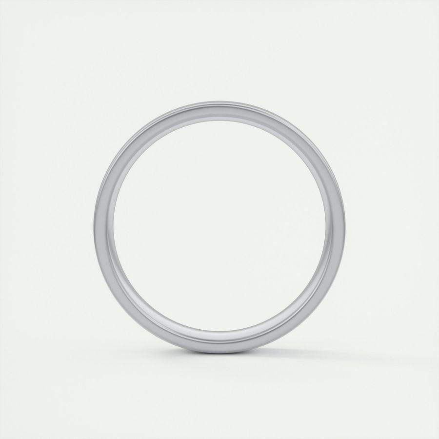Satin-Finish Classic White Gold Men's Band 4 Satin-Finish Classic White Gold Men's Band 4