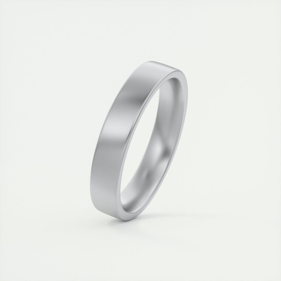 Satin-Finish Classic White Gold Men's Band 14 Satin-Finish Classic White Gold Men's Band 14