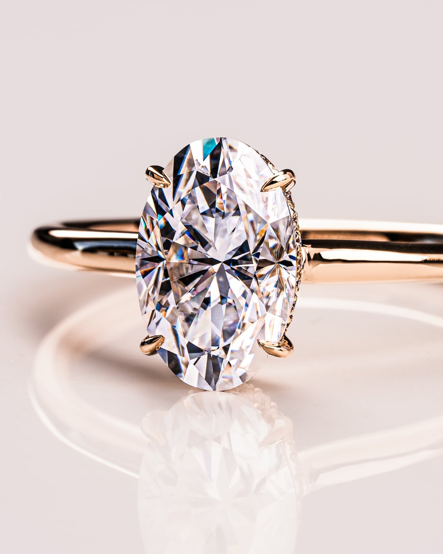 3.74 CT Oval Cut Solitaire Lab Grown Diamond Engagement Ring
