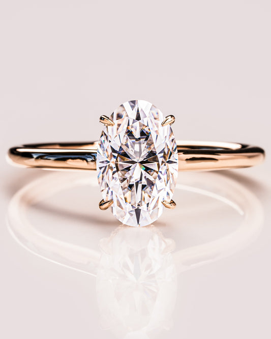 3.74 CT Oval Cut Solitaire Lab Grown Diamond Engagement Ring