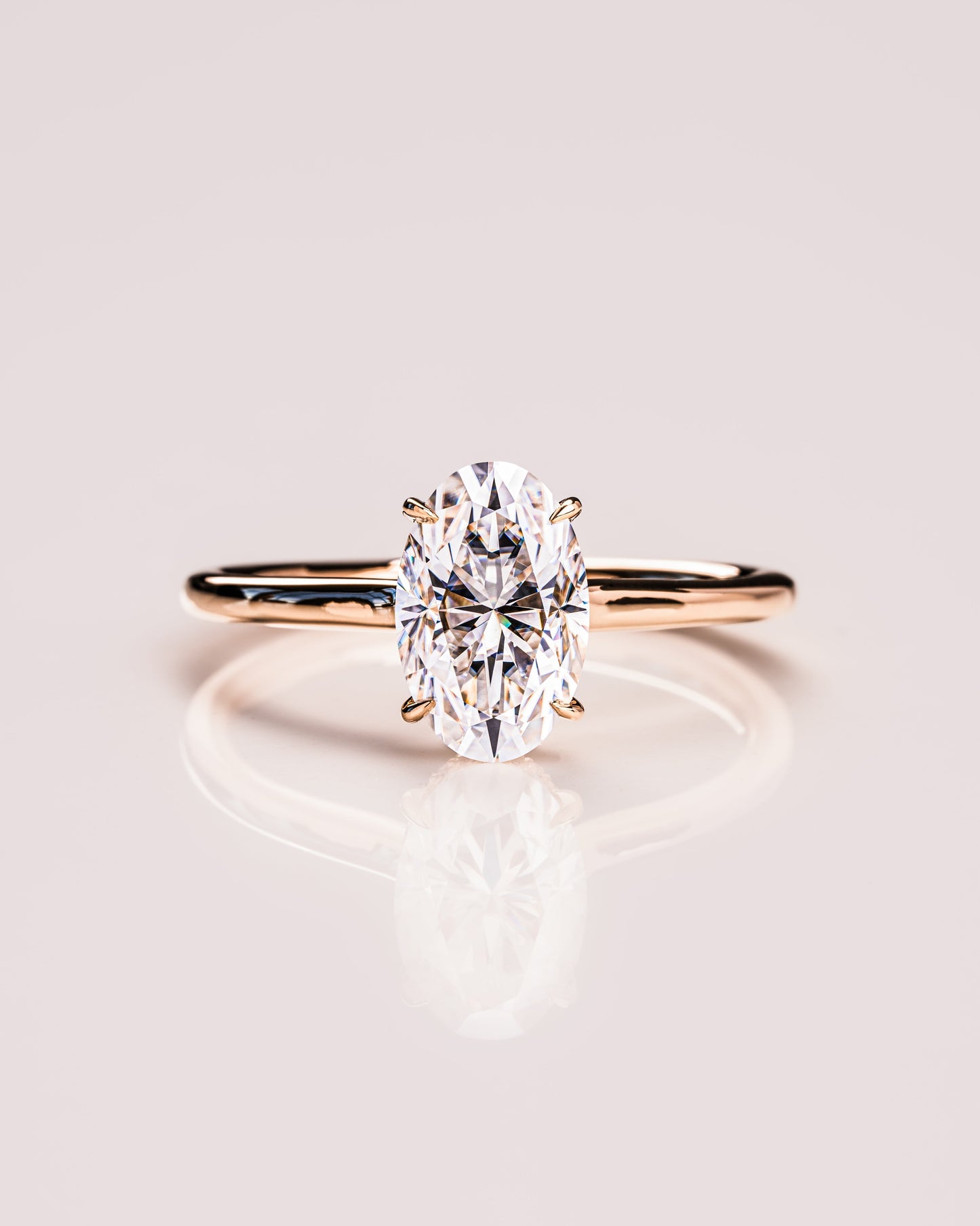 3.74 CT Oval Cut Solitaire Lab Grown Diamond Engagement Ring