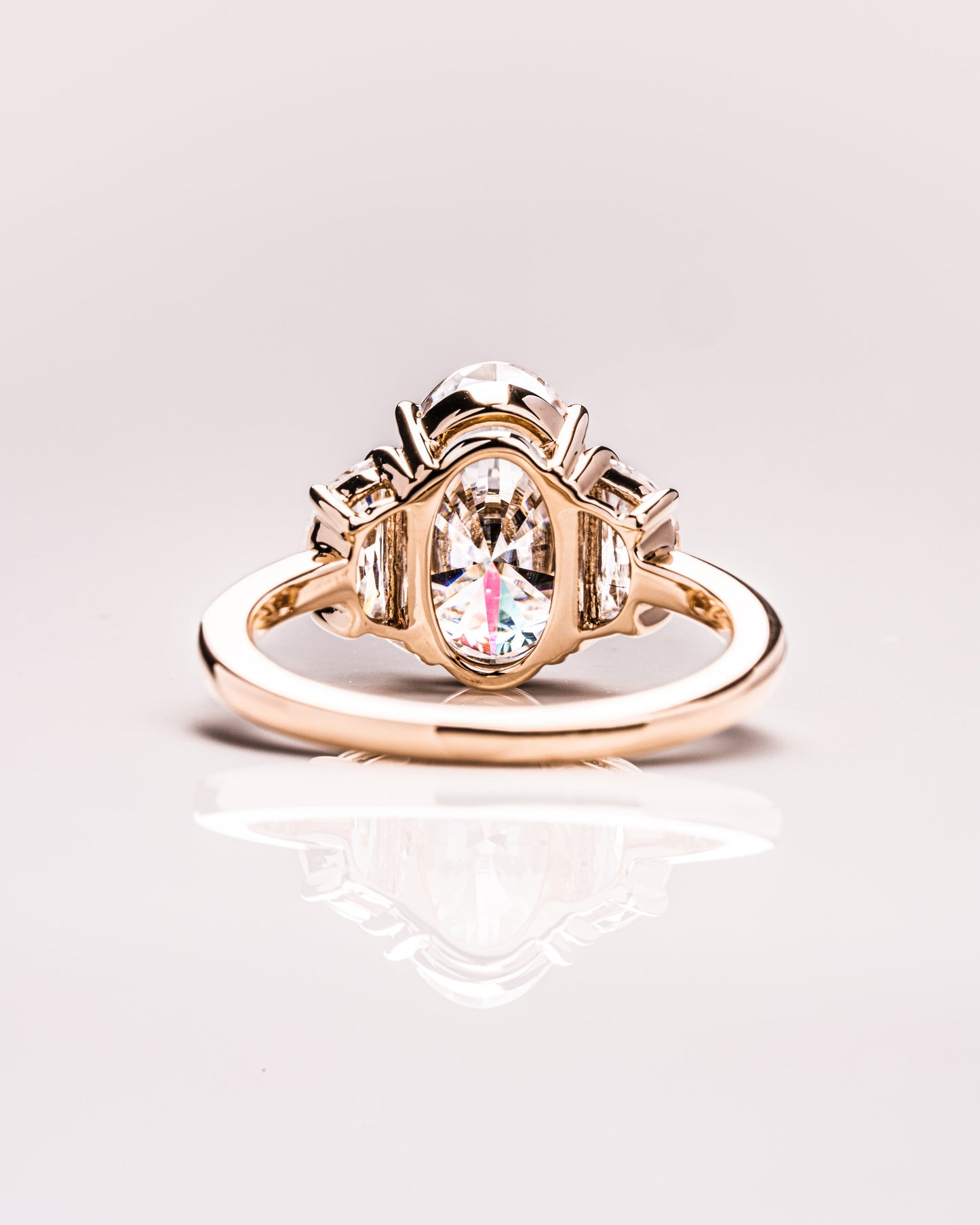 4.0 CT Oval Cut Three Stone Lab Grown Diamond Engagement Ring