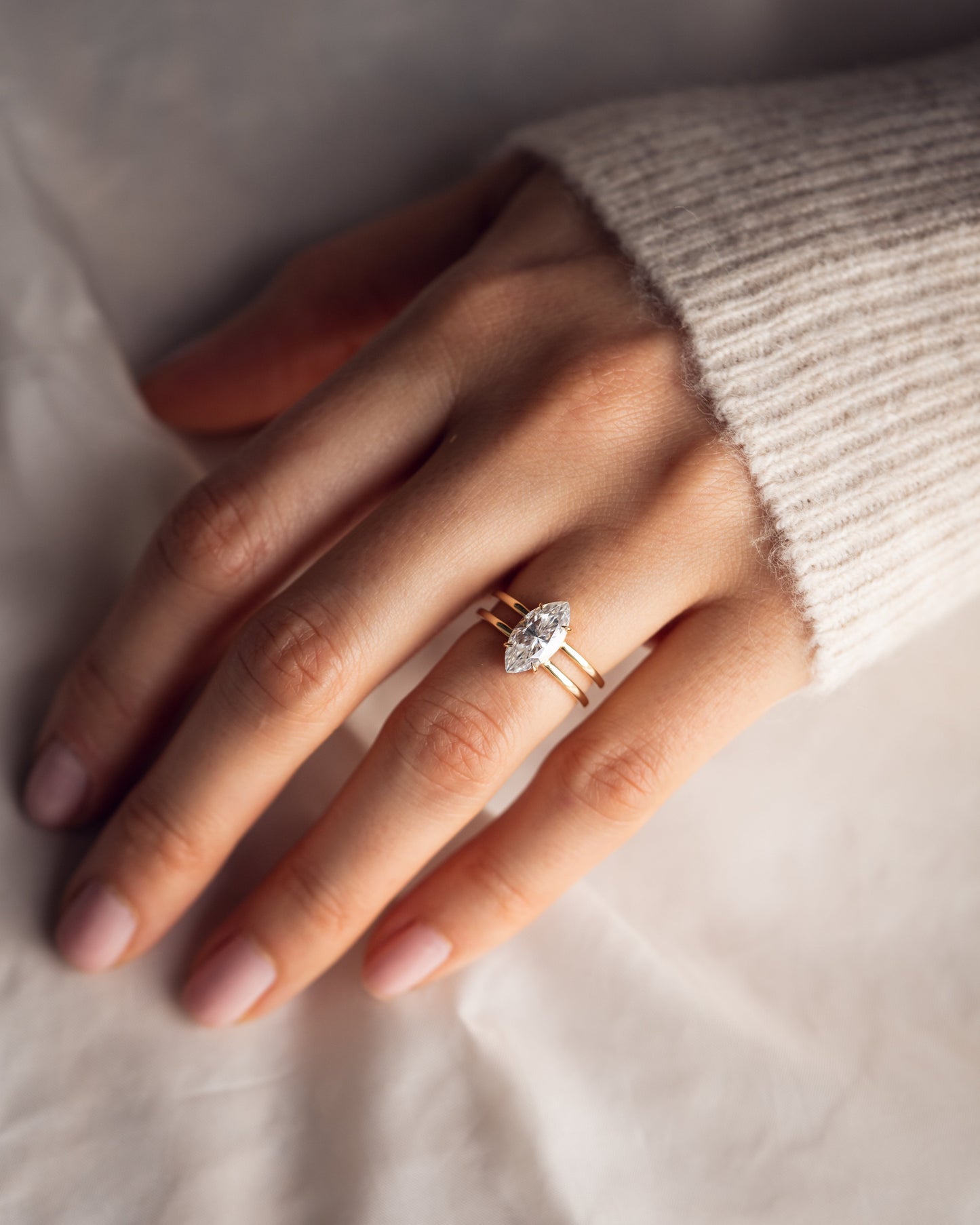 1.58 CT Marquise Cut Lab Grown Diamond Solitaire Engagement Ring