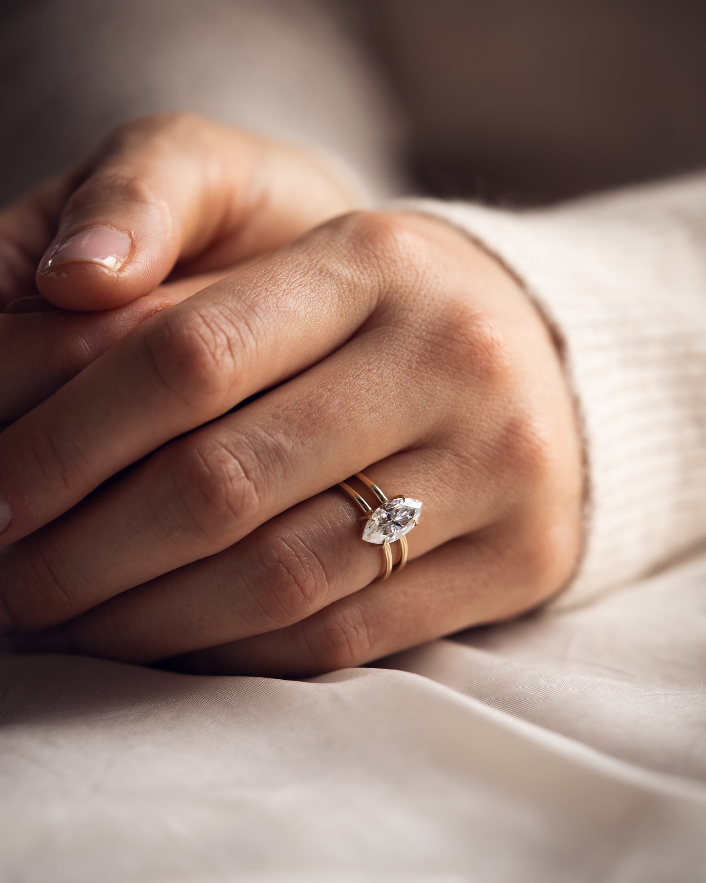 1.58 CT Marquise Cut Lab Grown Diamond Solitaire Engagement Ring