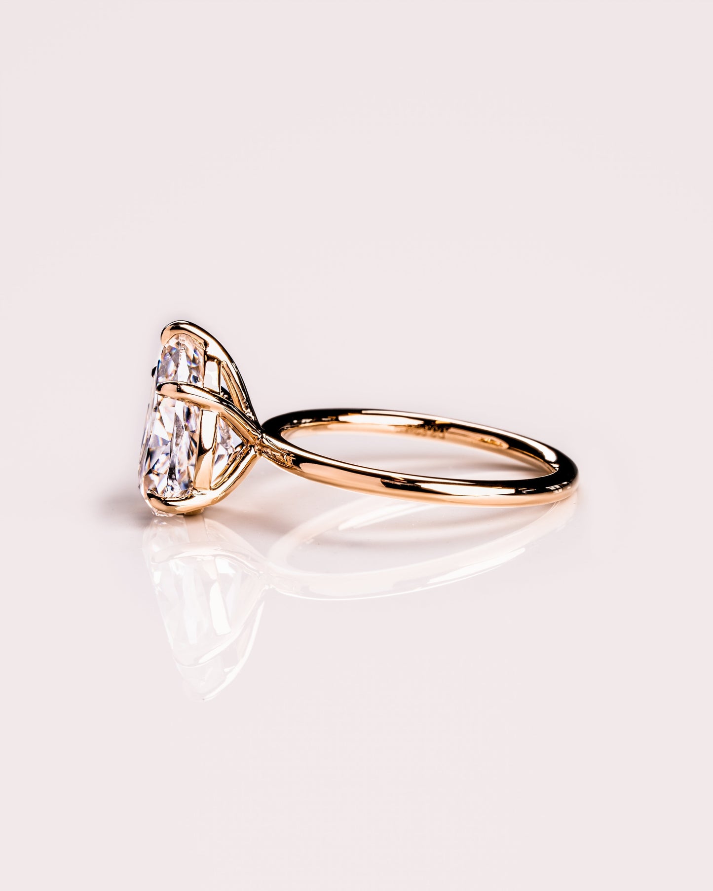 3.09 CT Pear Cut Lab Grown Diamond Solitaire Engagement Ring