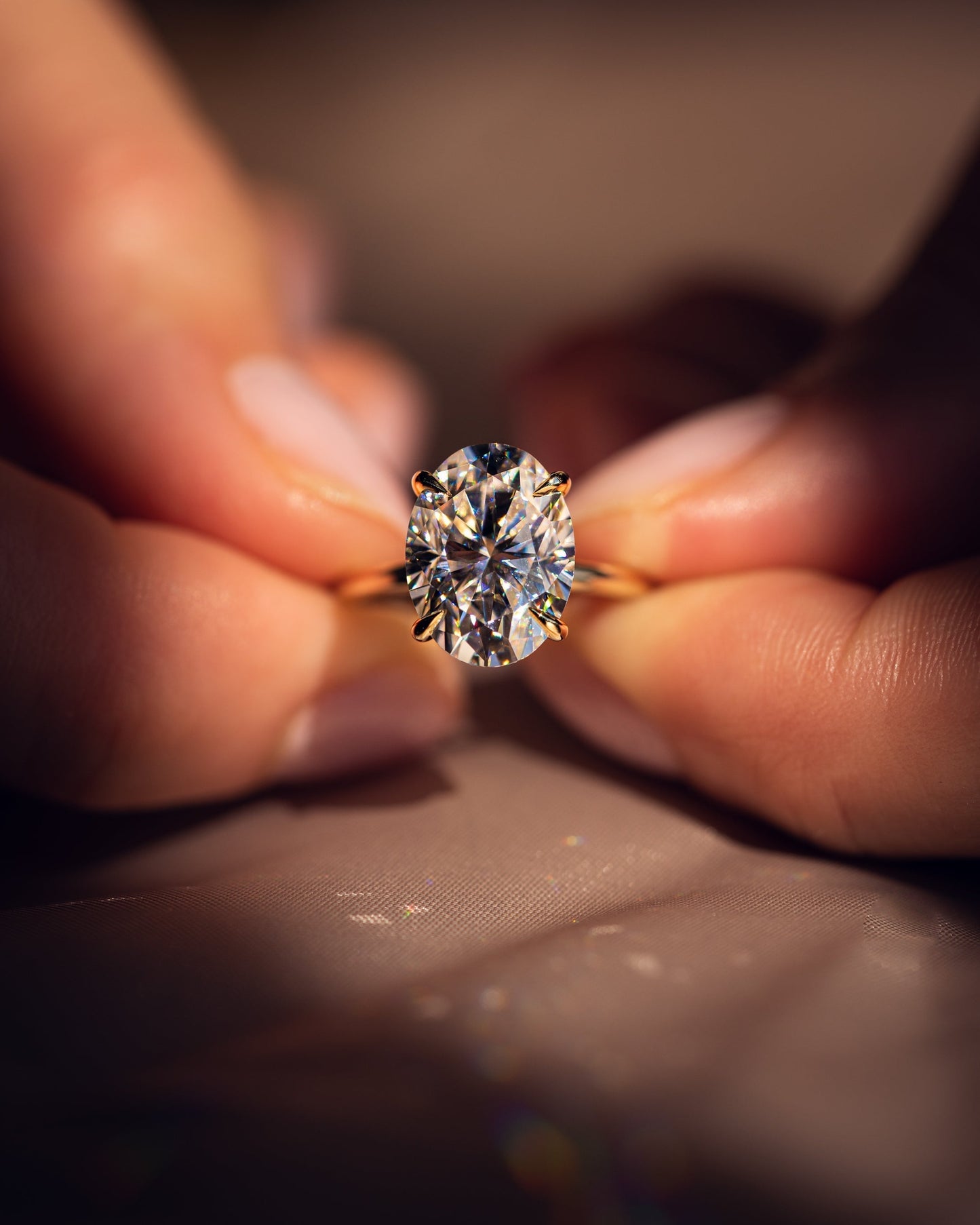 5.18 CT Oval Cut Solitaire Lab Grown Diamond Engagement Ring