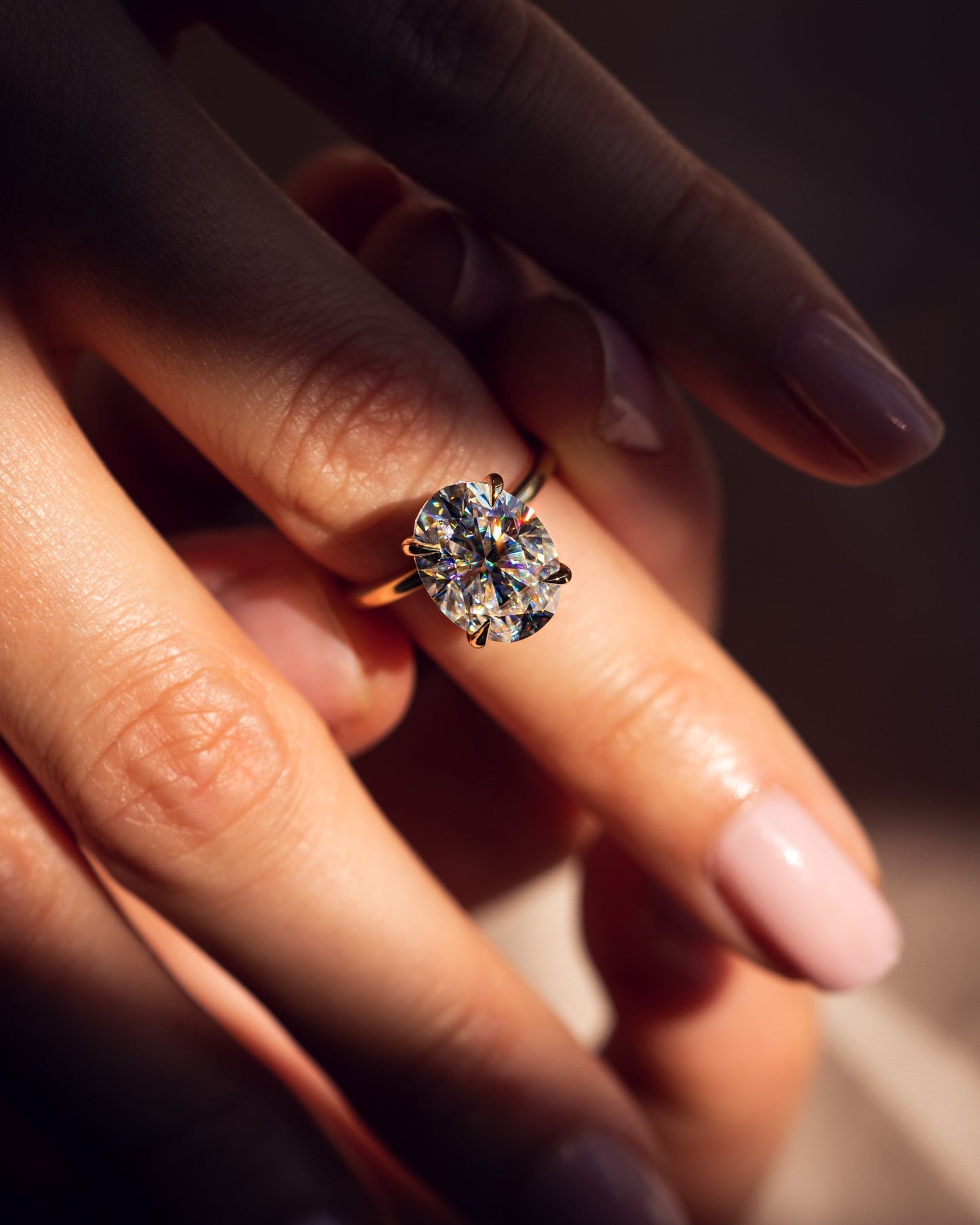 5.18 CT Oval Cut Solitaire Lab Grown Diamond Engagement Ring