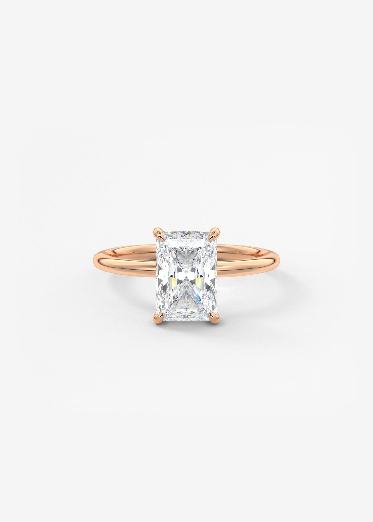 Radiant Hidden Halo Lab Grown Diamond Engagement Ring