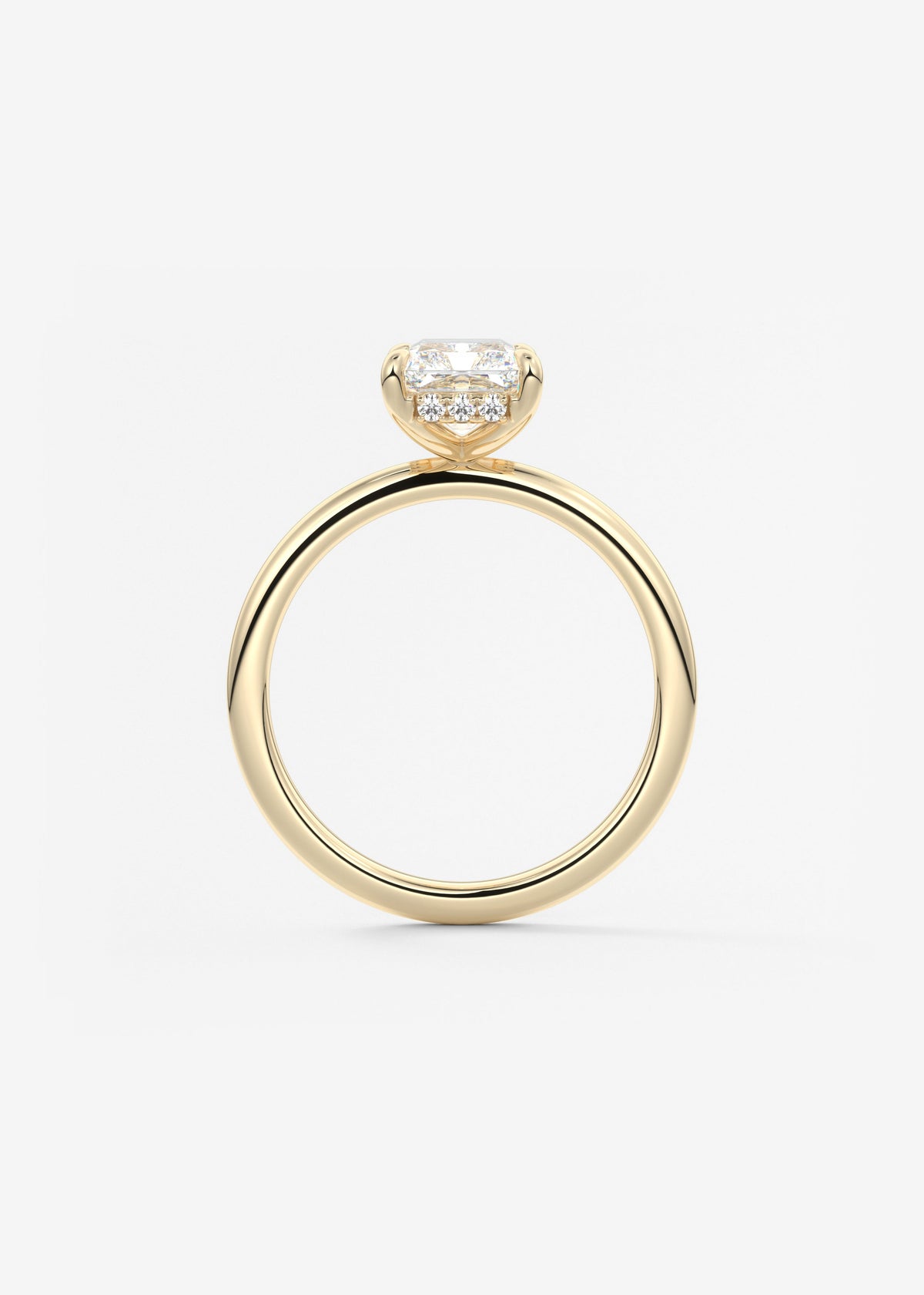 Radiant Hidden Halo Lab Grown Diamond Engagement Ring
