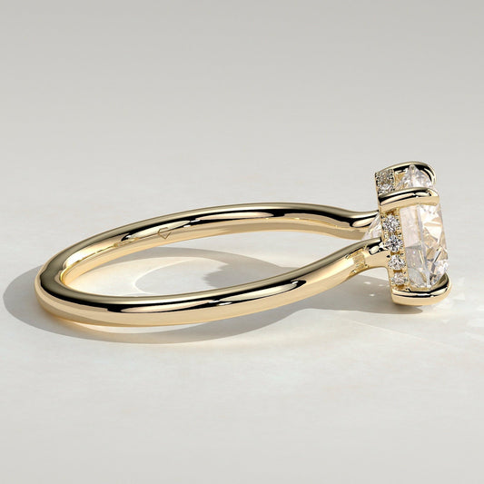 Round Hidden Halo Lab Grown Diamond Engagement Ring