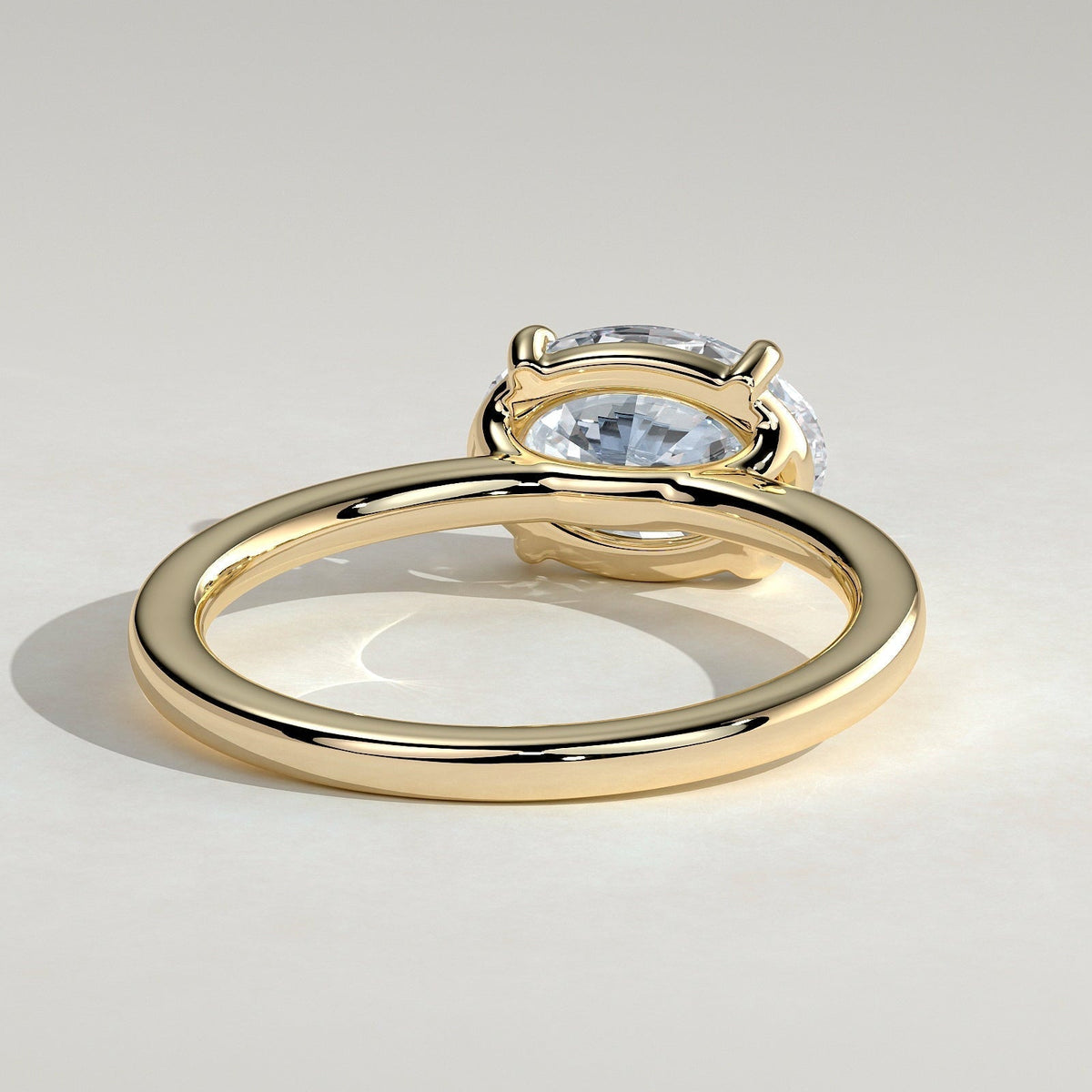 East West Oval Solitaire Lab Grown Diamond Engagement Ring
