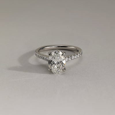 Oval Pave Lab Grown Diamond Engagement Ring