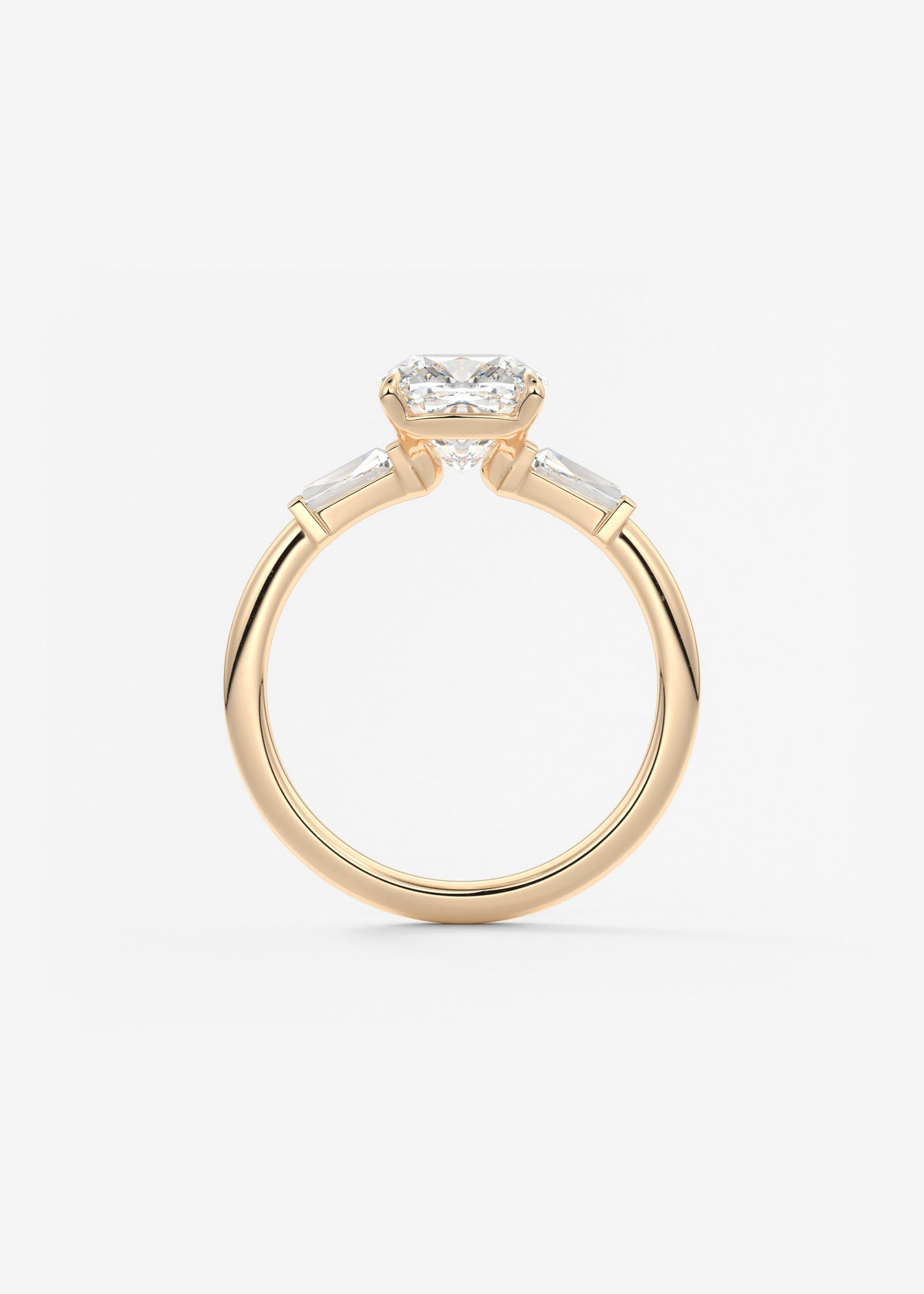 Cushion Three Stone Lab Grown Diamond Engagement Ring