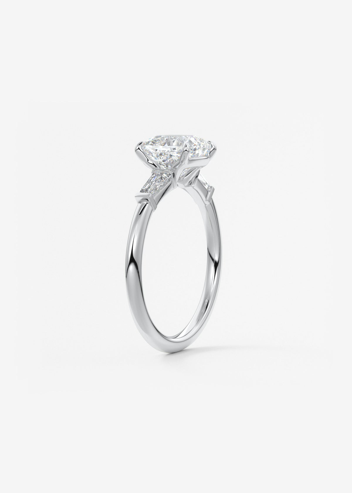 Cushion Three Stone Lab Grown Diamond Engagement Ring