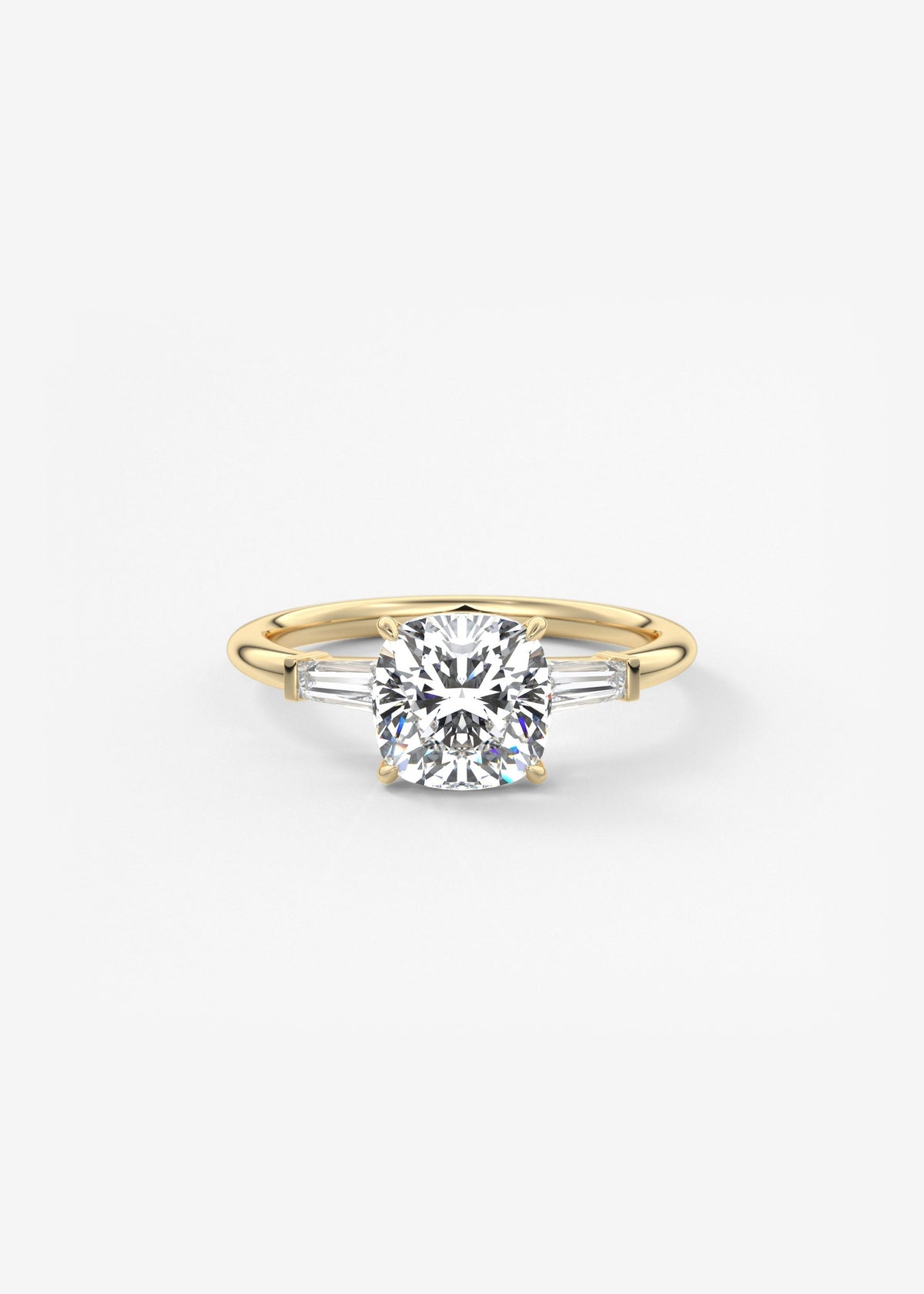 Cushion Three Stone Lab Grown Diamond Engagement Ring
