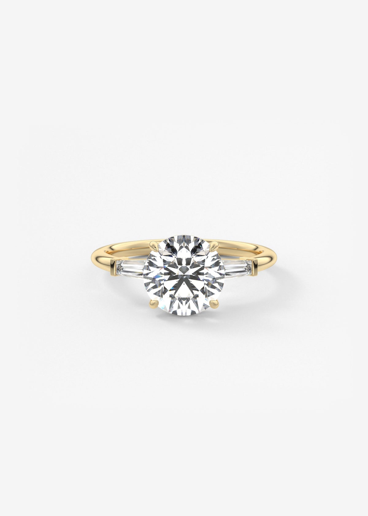Round Three Stone Lab Grown Diamond Engagement Ring