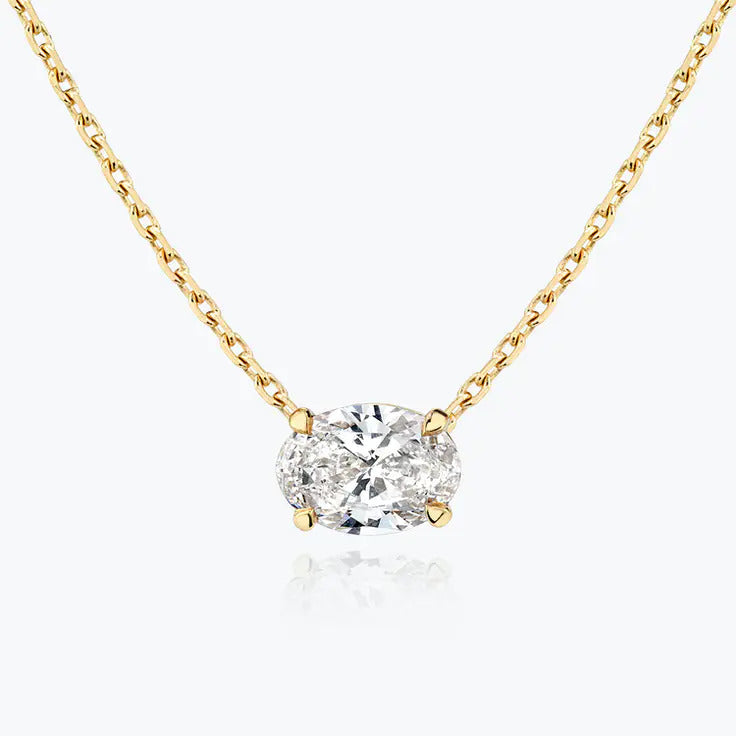0.25-1.0ct Oval Cut Solitaire Moissanite Diamond Necklace 2 0.25-1.0ct Oval Cut Solitaire Moissanite Diamond Necklace 2