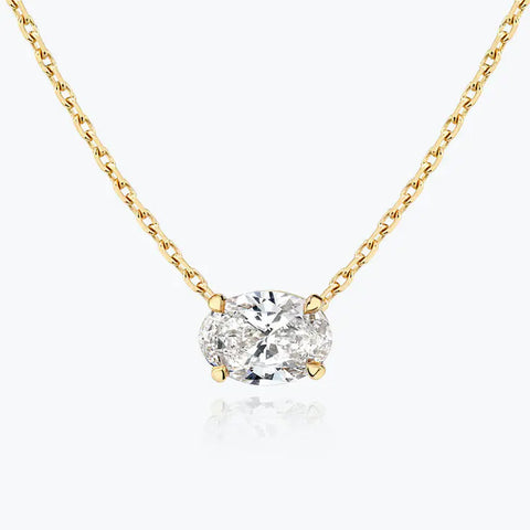 0.25-1.0ct Oval Cut Solitaire Moissanite Diamond Necklace 2 0.25-1.0ct Oval Cut Solitaire Moissanite Diamond Necklace 2