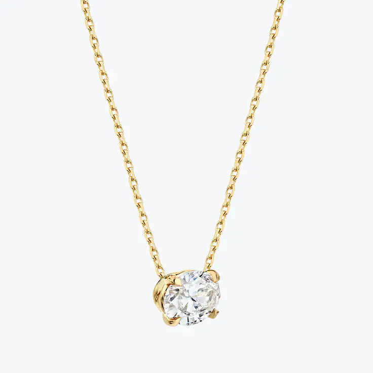 0.25-1.0ct Oval Cut Solitaire Moissanite Diamond Necklace 3 0.25-1.0ct Oval Cut Solitaire Moissanite Diamond Necklace 3