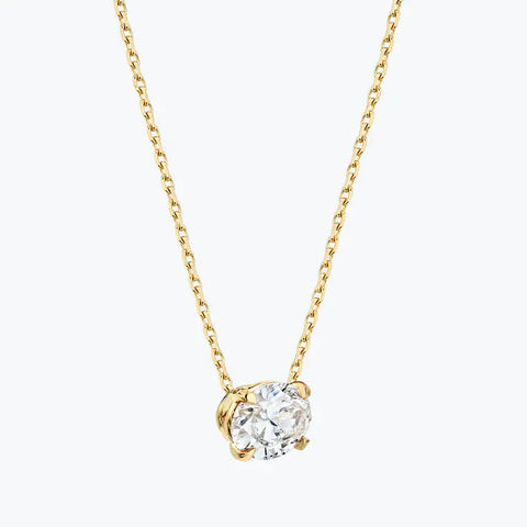 0.25-1.0ct Oval Cut Solitaire Moissanite Diamond Necklace 3 0.25-1.0ct Oval Cut Solitaire Moissanite Diamond Necklace 3