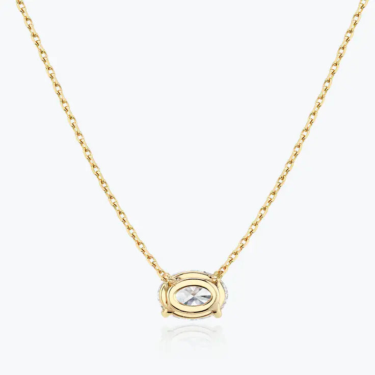 0.25-1.0ct Oval Cut Solitaire Moissanite Diamond Necklace 4 0.25-1.0ct Oval Cut Solitaire Moissanite Diamond Necklace 4