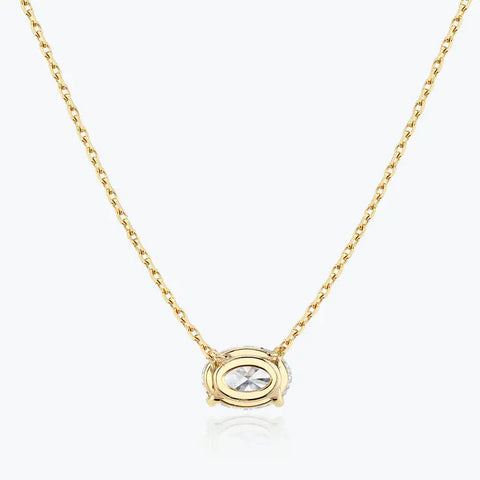 0.25-1.0ct Oval Cut Solitaire Moissanite Diamond Necklace 4 0.25-1.0ct Oval Cut Solitaire Moissanite Diamond Necklace 4