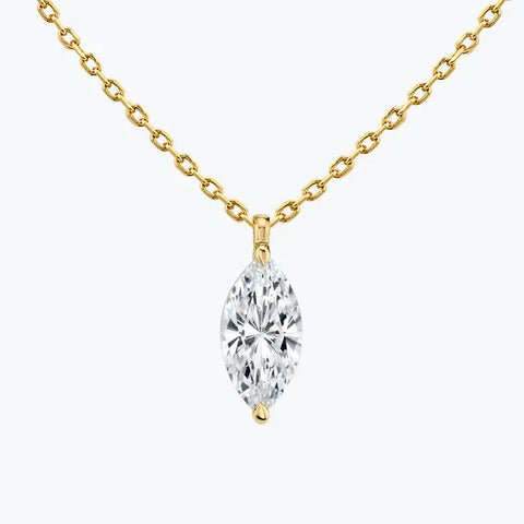 0.25-1.0ct Marquise Cut Solitaire Moissanite Diamond Necklace 2 0.25-1.0ct Marquise Cut Solitaire Moissanite Diamond Necklace 2