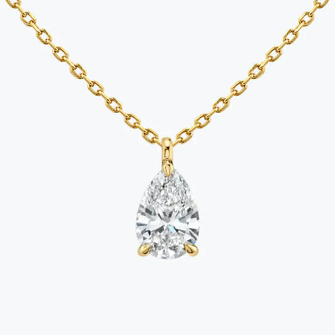 0.25-1.0ct Pear Cut Solitaire Moissanite Diamond Layering Necklace 3 0.25-1.0ct Pear Cut Solitaire Moissanite Diamond Layering Necklace 3
