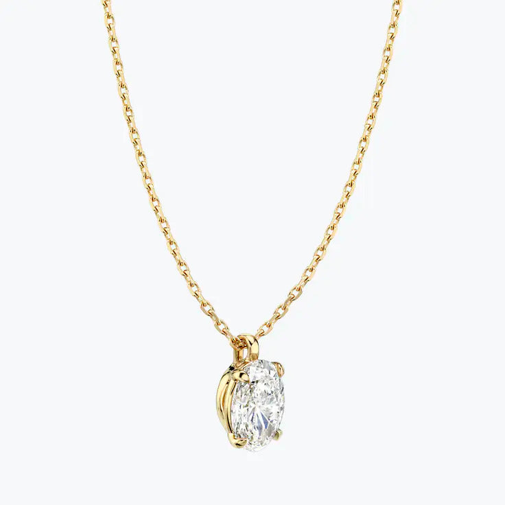 0.25-1.0ct Oval Cut Solitaire Moissanite Diamond Necklace 3 0.25-1.0ct Oval Cut Solitaire Moissanite Diamond Necklace 3