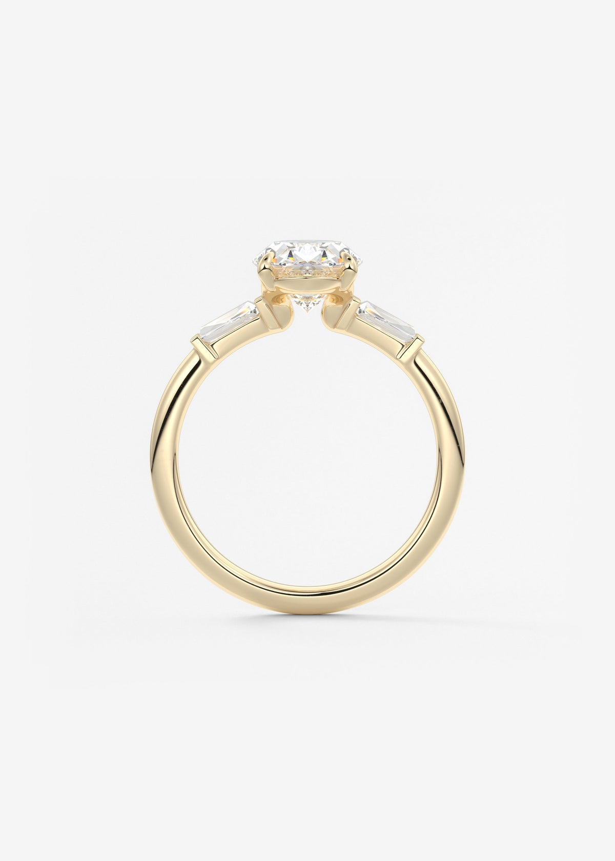 Oval Three Stone Lab Grown Diamond Engagement Ring