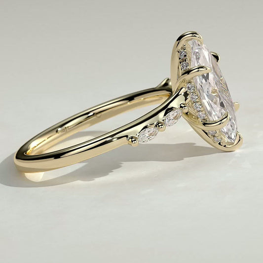 Marquise Pave Lab Grown Diamond Engagement Ring