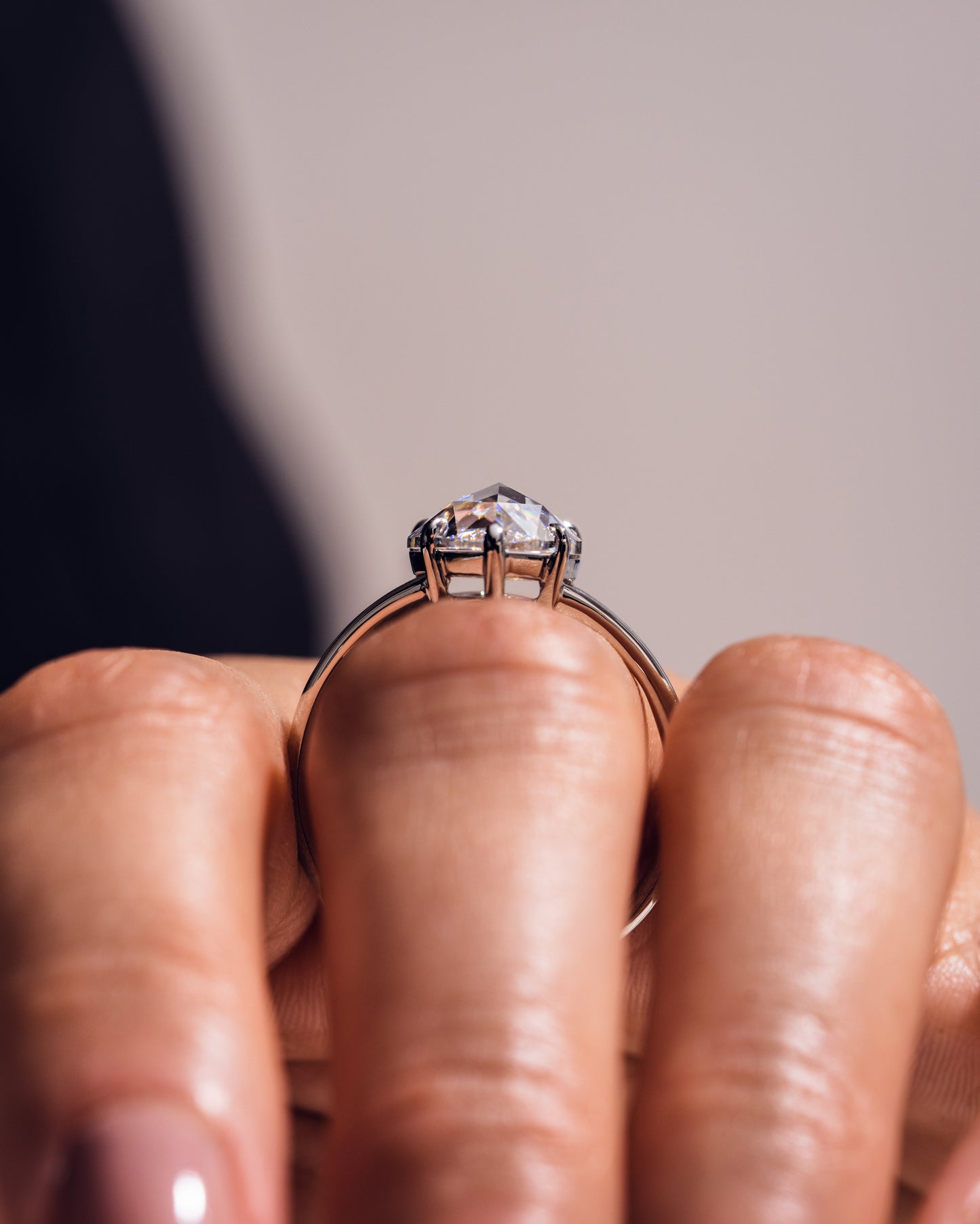 3.09 CT Pear Cut Lab Grown Diamond Solitaire Engagement Ring With Split Shank Setting