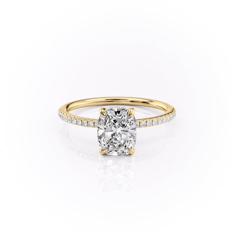 2.0 CT Elongated Cushion Cut Hidden Halo Pave Setting Moissanite Engagement Ring 10 2.0 CT Elongated Cushion Cut Hidden Halo Pave Setting Moissanite Engagement Ring 10