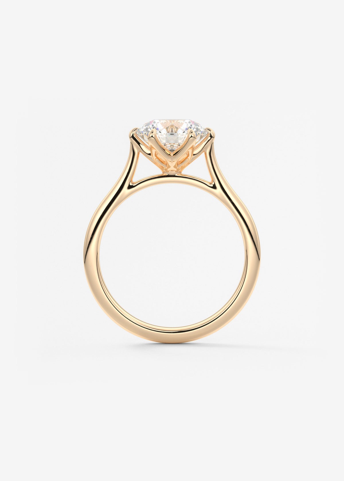 Round Cathedral Lab Grown Diamond Engagement Ring