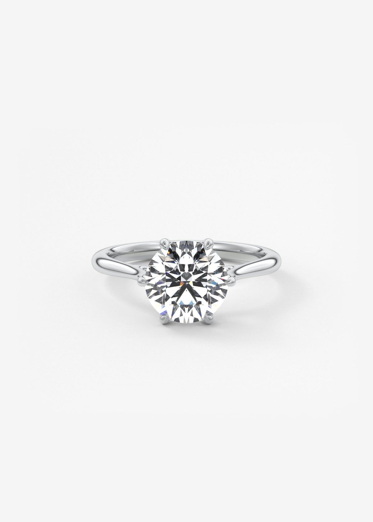 Round Cathedral Lab Grown Diamond Engagement Ring