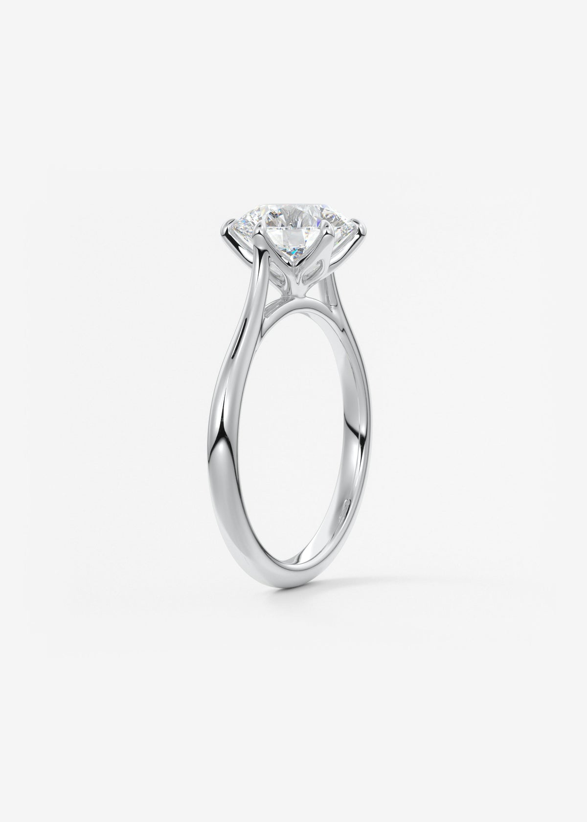 Round Cathedral Lab Grown Diamond Engagement Ring