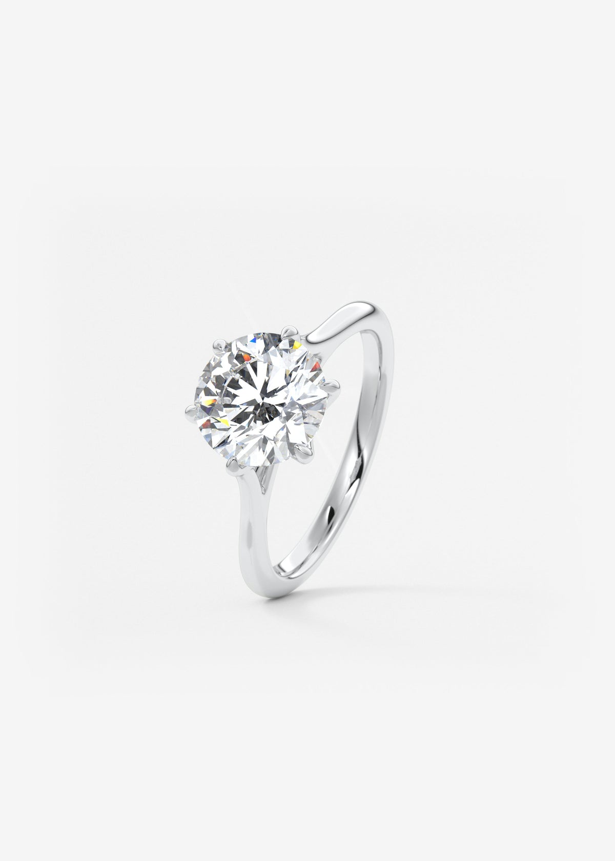 Round Cathedral Lab Grown Diamond Engagement Ring
