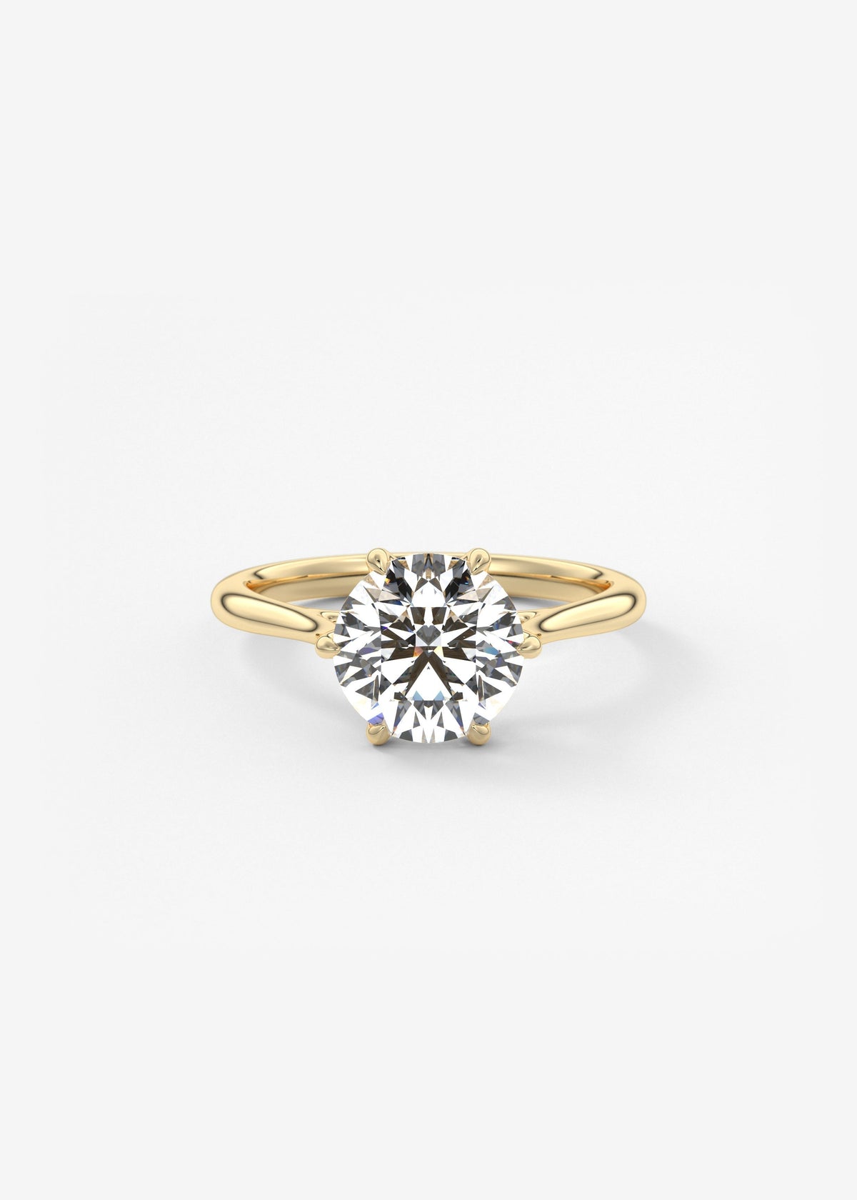 Round Cathedral Lab Grown Diamond Engagement Ring