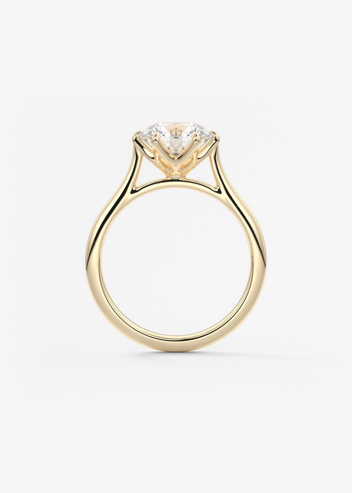 Round Cathedral Lab Grown Diamond Engagement Ring