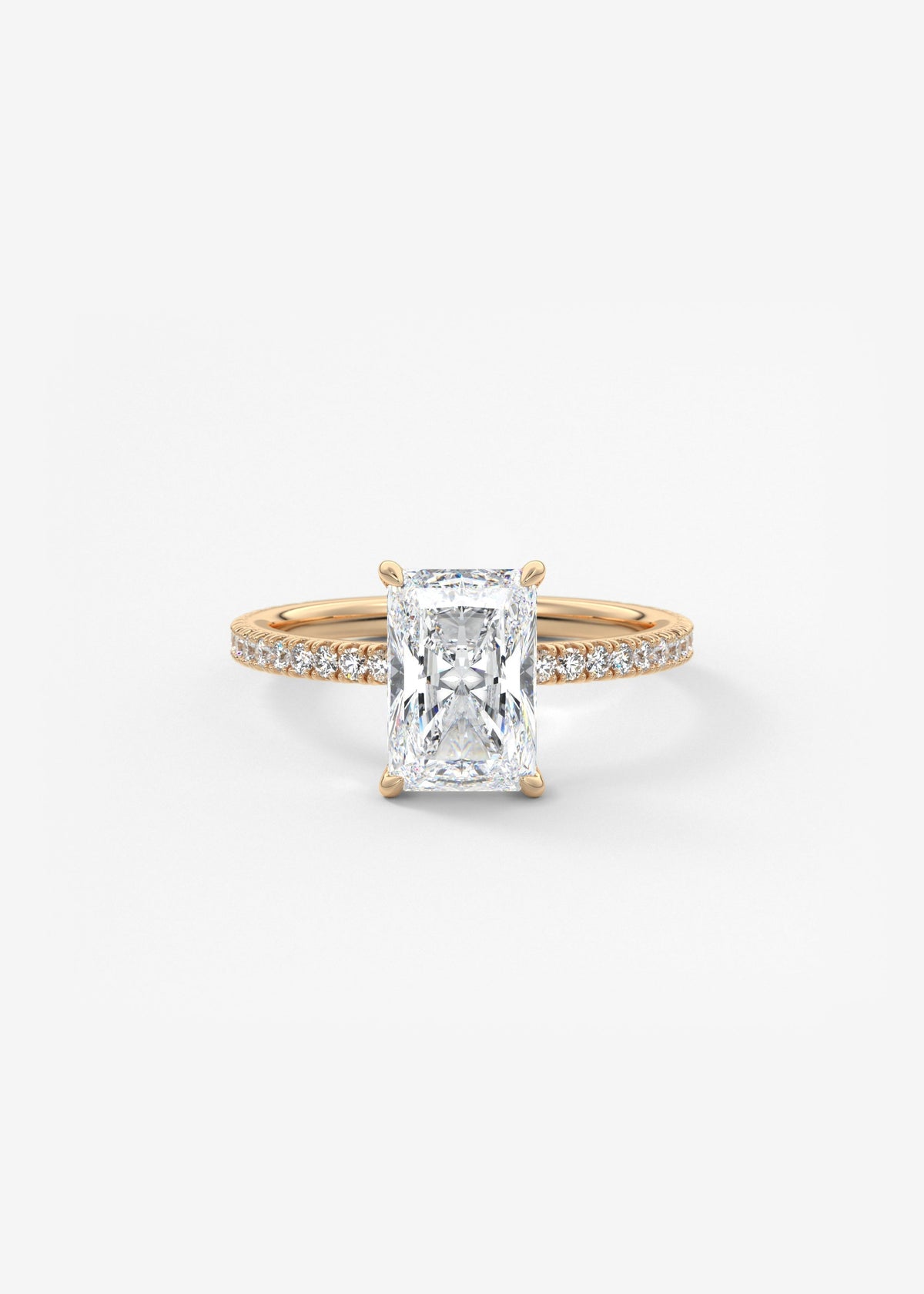 Radiant Pave Lab Grown Diamond Engagement Ring