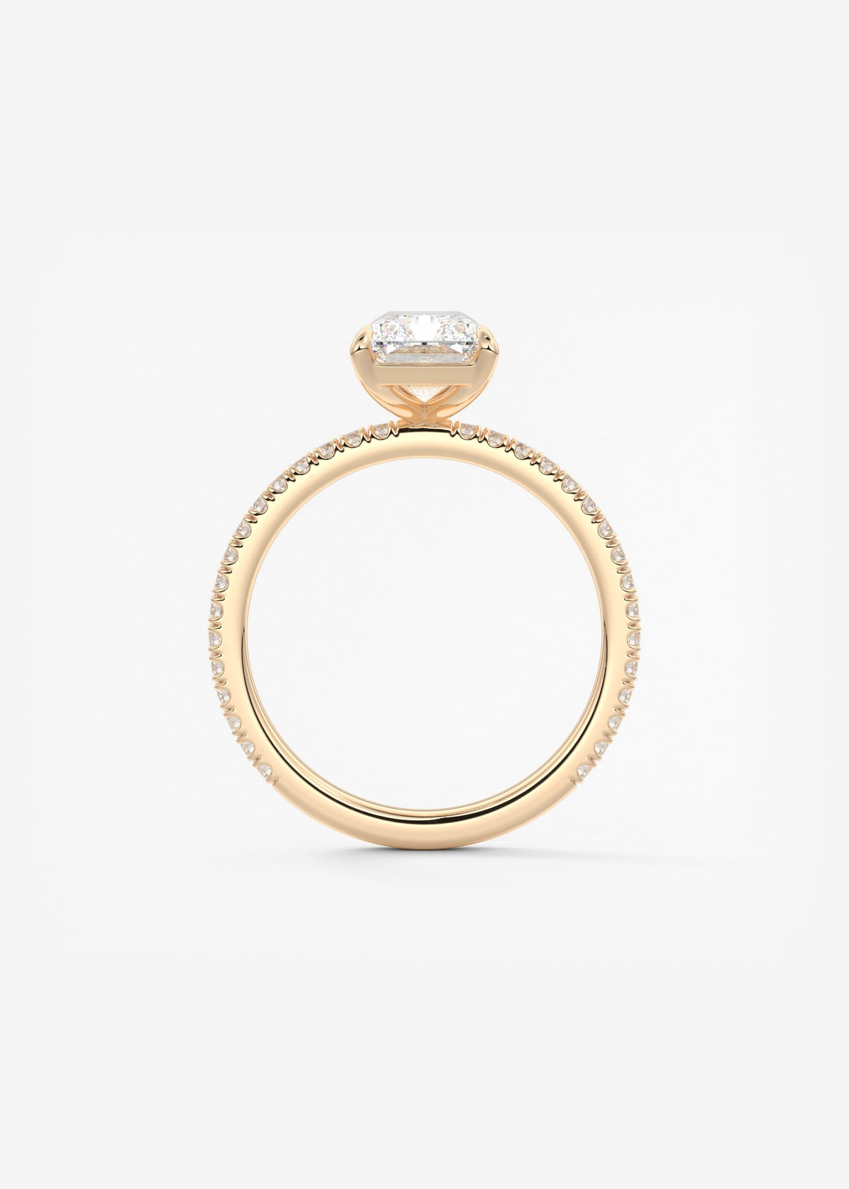 Radiant Pave Lab Grown Diamond Engagement Ring