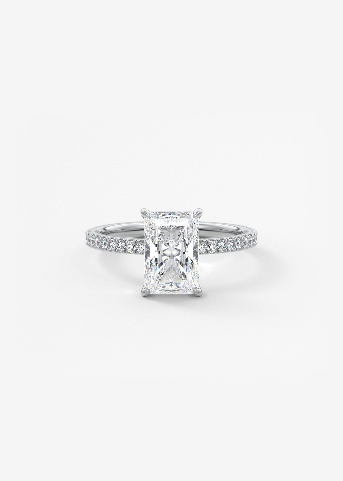 Radiant Pave Lab Grown Diamond Engagement Ring